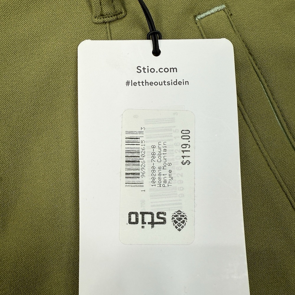 Stio Women's Coburn Slim Straight Outdoor Hiking Pants Mountain Thyme Size 8 New - Picture 9 of 12